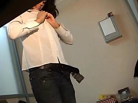 Skinny girl spied on her model job