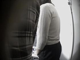 Two Jap babes suck dick in hidden cam Japanese sex video