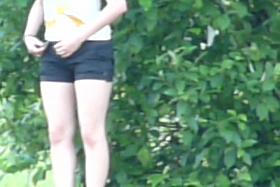 Kinky girl slid down shorts and pissed on spy cam free