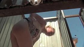 Voyeur sneaked up on her dressing