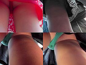 Classic panties of a lady seen in free upskirt video