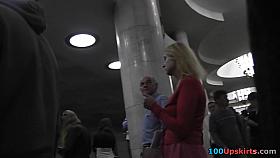 Dirty accidental upskirt by cutie in the public place