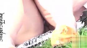 Slow zoom on her beautiful shaved fanny