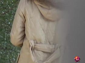 Smoking hot Asian babe exposed to public nudity by two guys