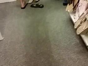 rich mature, tight shorts, bending overFEET