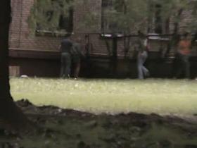 Pissing voyeur blonde chick in a public park