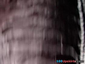 Chick upskirts and discloses hose