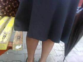 quick upskirt at the bus stop.
