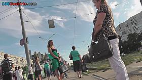 Free upskirt video presents skinny blonde cutie