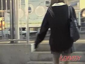 College student gets surprised by a skirt sharker's hands