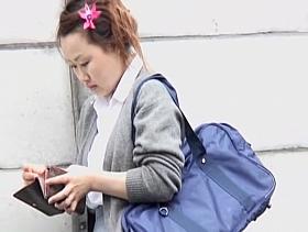 Boob sharks attacked a hot girl with a flower in her hair