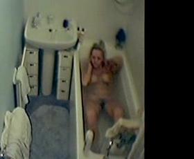 Blonde cougar in a hot masturbation voyeur porn