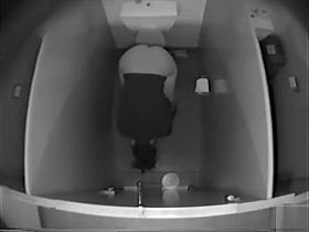 College girl examines her pussy in toilet hidden camera footage