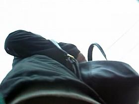 Fantastic ass wrapped in fishnet hose on upskirt closeups