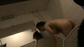 Big tits woman bathing