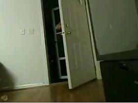 Naked woman opens door to a pizza boy