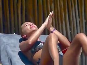 Spy Incredible Couple Brunette Nude Topless Beach Part4