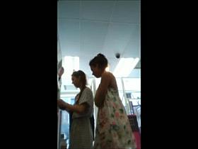 Upskirt Friends In Cosmetic Store