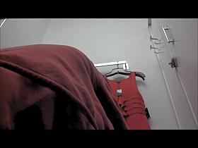 Caught this juvenile hawt oriental trying on Clothing