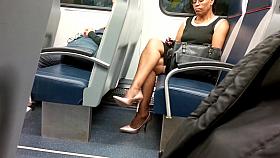 Mature Ebony Lady Sexy Legs & High Heels