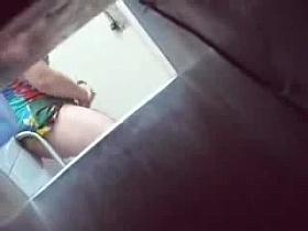 Spying my mom fingering in toilet