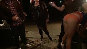 Hottie interracial public grop sex party