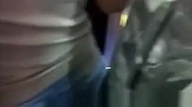 Two guys groping teen on the bus