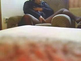 My mum fingering in living room caught by hidden cam