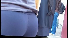 Spying a beautiful girl in tight pants
