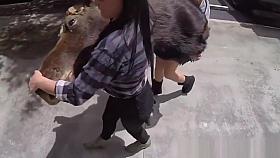 Young amateur pawnees trio with pawnbroker