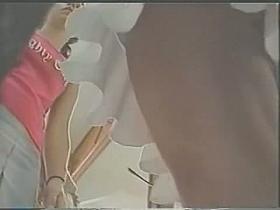 Perfect upskirt babe in white dress has wonderful legs