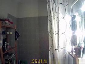 Brunette chick after taking shower