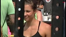 Fils Wearing Playgirl and Attractive doing pullups