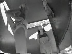 Changing room girl teasing with the white lingerie