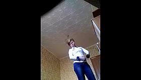 My mom dressing up for work