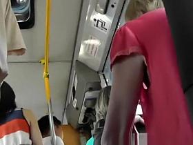 Girl's sexy ass and black panties upskirted