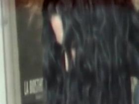 Amazing girl sweeps the floors