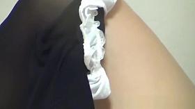 Teen in uniform rubbing