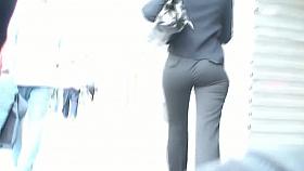 Plump asses caught on a street candid spy cam video