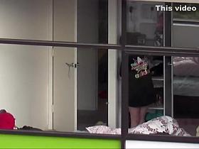 Girl checked her ass and pissed