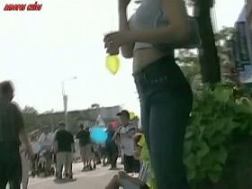 Slutty amateur brunette ass in jeans