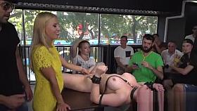 Big ass slave whipped in public