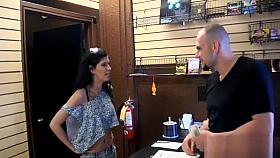 Demure doll rides on dudes pecker with great intensity