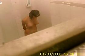 Chubby girls filmed while taking a shower