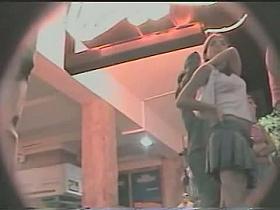 Hot voyeur up skirt video of a sexy Latina in public