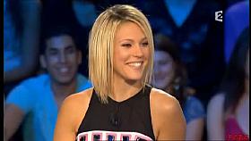 Local celebrity panties up skirt in a live show