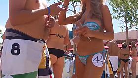 Big Tits Brunette Blue Bikini