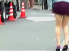 Skirt sharking video featuring a sweet Japanese babe