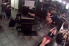 Strip club dressing room voyeur