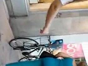 Candid pawg!! white & black leggings